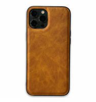 iPhone 11 Pro Max hoesje - Backcover - Kunstleer - TPU - Lichtbruin