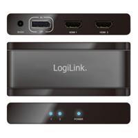 LogiLink 2 poorten DisplayPort-splitter 3840 x 2160 Pixel Zwart - thumbnail