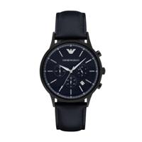 Horlogeband Armani AR2481 Leder Zwart 22mm