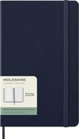 Moleskine 12 Monate Wochen Notizkalender 2026, Large/A5, 1 Wo = 1 Seite, rechts linierte Seite, Fester Einband, Saphir