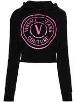 Versace Jeans Couture hoodie crop à logo imprimé - Noir