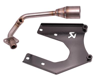 Voorbocht + Ophangbeugel Akrapovic Mat Zwart | Piaggio / Vespa 4T 3V E5 Voorbocht + Ophangbeugel Akrapovic Mat Zwart | Piaggio / Vespa 4T 3V E5