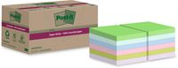 Post-it Super Sticky Notes Recycled, 70 vel, ft 47,6 x 47,6 mm, assorti, pak van 12 blokken - thumbnail