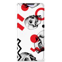 Mobiel BookCase Xiaomi Redmi Note 10 Pro Skull Red