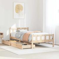 vidaXL Bedframe met lades massief grenenhout 90x190 cm, bed, bed ombouw, boxspring, bedbodem, slaapkamermeubel, stapelbed, twijfelaar bed