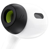 KeyBudz HyperFoam Memory Foam oordopjes voor AirPods Pro 1e en 2e generatie - gepatenteerde comfortkern voor verbeterde pasvorm en ruisonderdrukking, antislip vervangende oordopjes (S/M/L, zwart)