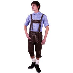 Donkerbruine bierfeest/oktoberfest broek verkleedkleding lange broek voor heren 56 (2XL)  -