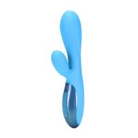 UltraZone Excite 6x Rabbit Style Silicone Vibe - Blue - thumbnail