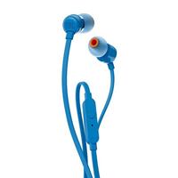JBL Tune 110 In-ear hoofdtelefoon met knoopvrije platte bandkabel en microfoon in blauw - voor grenzeloos muziekgenot met de Pure Bass Sound technologie