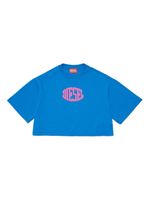 Diesel Kids t-shirt en coton Tarki à coupe crop - Bleu