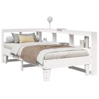 vidaXL Bed met boekenkast zonder matras grenenhout wit 75x190 cm, bed, slaapkamermeubels, massief houten bed, eenpersoonsbed, houten bed