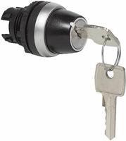 BACO 223952 L21LD00 Schlüsselschalter Frontring plastic, verchromt black, Chrom 1 x 45° 1 pc(s)