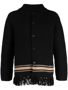 BODE cardigan en laine à franges - Noir