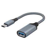 Wouueso Datakabel OTG-datakabel, USB type C, mannelijk naar vrouwelijk, opladen voor mobiele tablet, computer, voertuigverlengingsomvormer, USB 3.0-oplader voor pen, flashdrive, harde schijf, auto