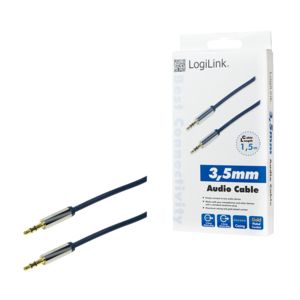 LogiLink CA10150 Jackplug Audio Aansluitkabel 1.50 m Donkerblauw (mat)