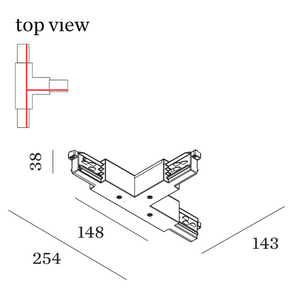 Wever & Ducre - 3-Phase Track T-Connector 1.0 W