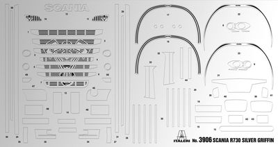 Italeri 3906 Scania R730 Streamline 4x2 Vrachtwagen (bouwpakket) 1:24