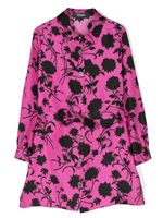 Versace Kids robe mi-longue en soie à fleurs - Rose - thumbnail