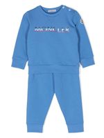 Moncler Enfant survêtement en coton à logo imprimé - Bleu