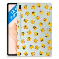 Hippe Hoes voor Samsung Galaxy Tab S7FE Katten Emojis - thumbnail