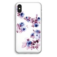 Waterverf bloemen: iPhone XS Transparant Hoesje