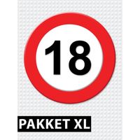 Verkeersbord 18 jaar feestartikelen pakket XL