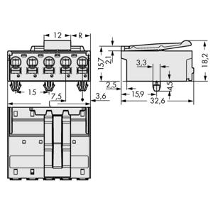 WAGO 2092-3525/020-000 Male behuizing (board) 2092 Totaal aantal polen: 5 Rastermaat: 7.50 mm Inhoud: 50 stuk(s)