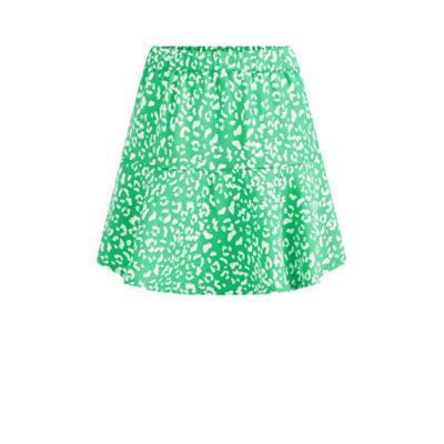 WE Fashion rok met all over print groen/wit