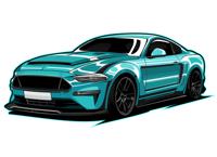 Muursticker - Ford Mustang - thumbnail