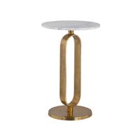 Richmond Ronde Bijzettafel Celine Marmer, 40cm - Goud - thumbnail