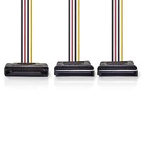 Nedis Interne stroomkabel | SATA 15-pins stekker | 2x SATA 15-pins vrouwelijk | verguld | 0,15 m | rond | PVC | veelkleurig | box