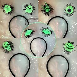 glow-in-the-dark halloween hoofdband - geest en vleermuis hoofddeksel - griezelige schedel feestaccessoire - oplichtende halloween rekwisiet Lightinthebox