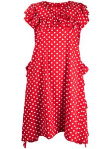 Comme Des Garçons Comme Des Garçons robe volantée à pois - Rouge