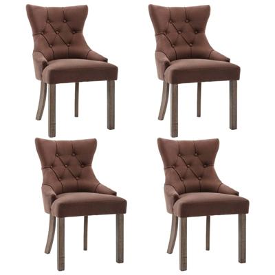 Vidaxl Eetkamerstoelen 4 St Stof Bruin