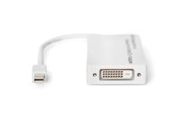 Digitus DB-340509-002-W DisplayPort-kabel DVI / HDMI / DisplayPort Adapter DisplayPort-bus, HDMI-A-bus, DVI-D 24+1-polige bus 0.20 m Wit Afgeschermd (dubbel), - thumbnail