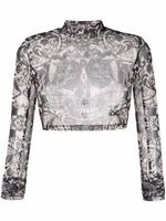 Philipp Plein haut crop à imprimé New Baroque - Tons neutres