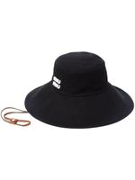 Miu Miu chapeau Drill à logo brodé - Noir