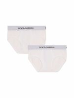 Dolce & Gabbana Kids lot de 2 boxers à bande logo - Blanc