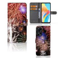 OPPO A98 5G Wallet Case met Pasjes Vuurwerk