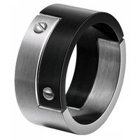 Mendes heren ring edelstaal Schroef Zwart Zilver-20mm - thumbnail