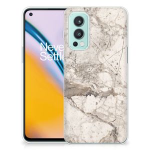 OnePlus Nord 2 5G TPU Siliconen Hoesje Marmer Beige