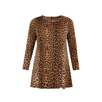 Yoek tuniek met panterprint bruin/zwart