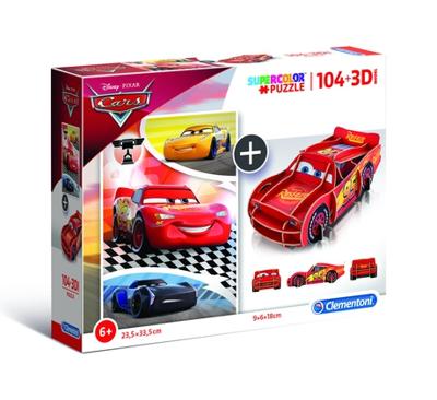 Clementoni legpuzzel met bouwpakket Cars 104 stukjes Clementoni legpuzzel met bouwpakket Cars 104 stukjes