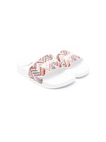 Missoni Kids claquettes à logo imprimé - Blanc