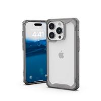 URBAN ARMOR GEAR Plyo Case compatibel met Apple iPhone 15 Pro [Draadloos opladen compatibel cover, crashbestendige Air-Soft hoeken, verhoogde rand] as (grijs transparant)