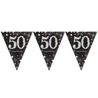 Vlaggenlijn 50 jaar goud zilver zwart