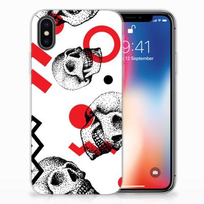 Silicone Back Case Apple iPhone X | Xs Skull Red Silicone Back Case Apple iPhone X | Xs Skull Red