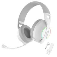 CoolBox WB01 Gaming-hoofdtelefoon, draadloos, met afneembare microfoon voor PS5, PS4, Switch, PC, 2,4 GHz, met USB-adapter en Bluetooth 5.4, 20 uur looptijd, USB-C-lading in 2 uur, wit