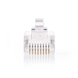 RJ45-Connector | RJ45 Pass Through | Solid UTP CAT5 | Recht | Verguld | 10 Stuks | PVC | Transparant