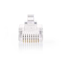 RJ45-Connector | RJ45 Pass Through | Solid UTP CAT5 | Recht | Verguld | 10 Stuks | PVC | Transparant - thumbnail